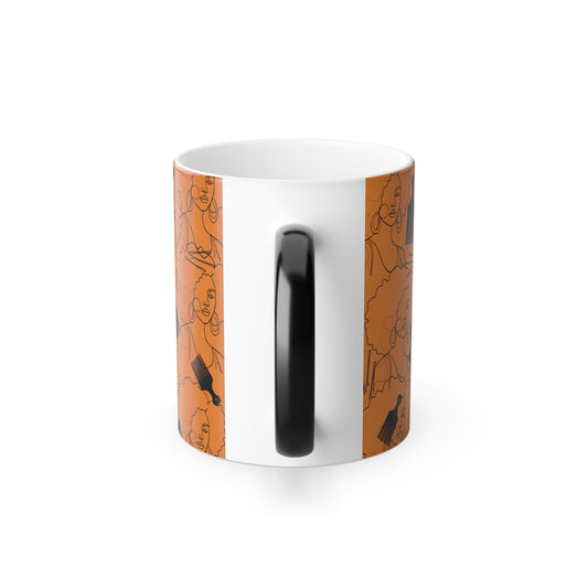 Orange Color-Changing Mug | Heat-Sensitive Ceramic Coffee Cup For POC Women