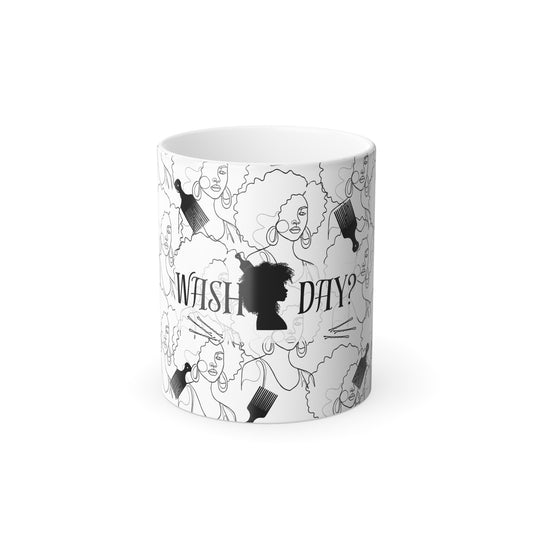 White-to-Black Color-Morphing Mug – Heat-Sensitive, Handmade Ceramic Cup for Melanin Women